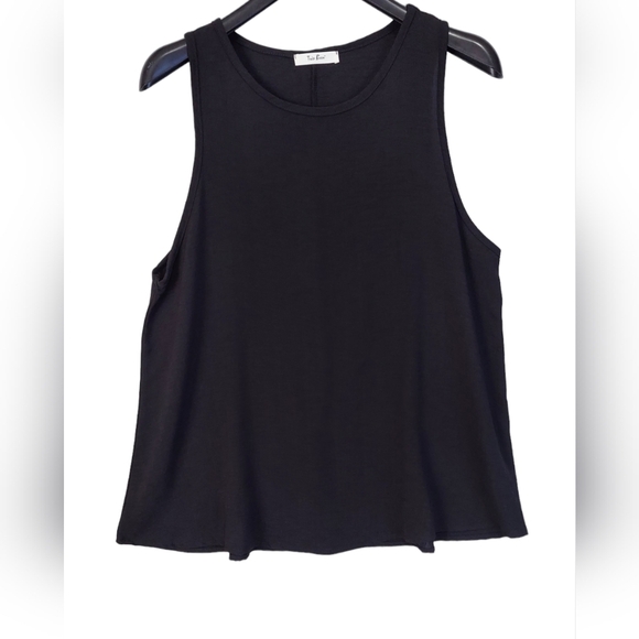 Tres Bien Womens Linen Tank Top Size XL Black Round Neck Sleeveless Pullover New - Picture 10 of 10